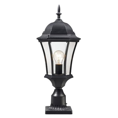 Z-LITE Wakefield Outdoor Post Light, Black & Clear Beveled 522PHM-BK-PM